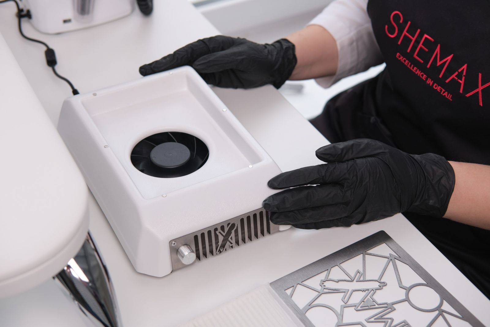 SHEMAX Style XS Manicure Dust Collector – Compact Nail Table Vacuum | Powerful 26W | Portable Nail Dust Suction for Salon & Home Use