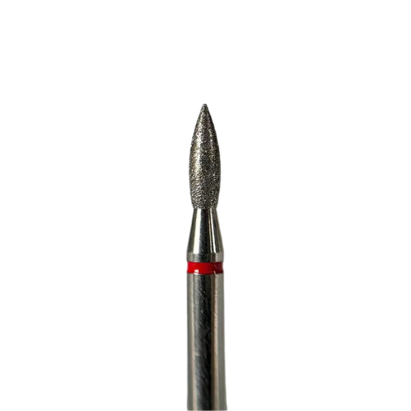 Staleks Diamond Nail Drill Bit Pointed Flame Shape Red Band 1.8*9.0 mm