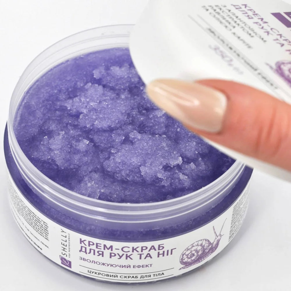 Shelly Hand & Foot Cream Scrub with Allantoin, Snail Extract & Shea Butter 350 g