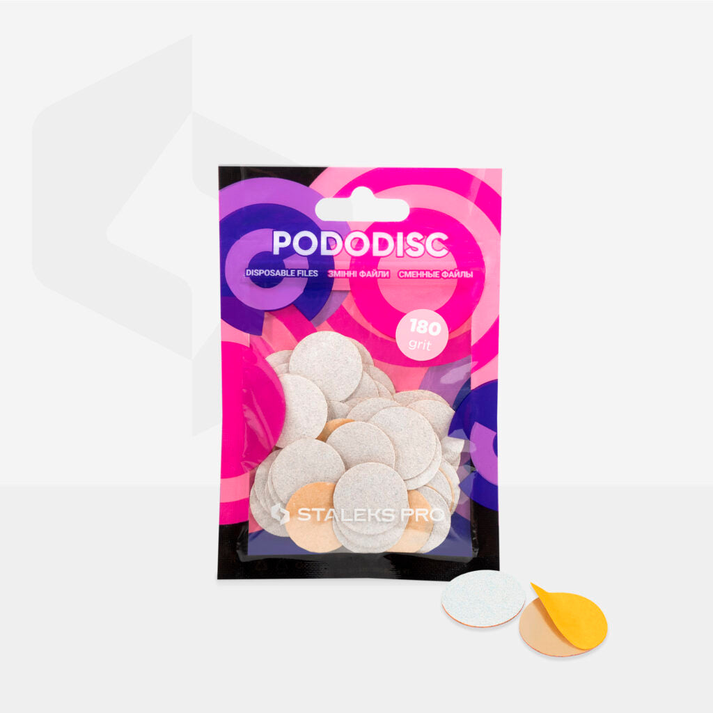 Staleks Disposable White Files for PODODISC M EXPERT 180 Grit (50 pcs, 20 mm)