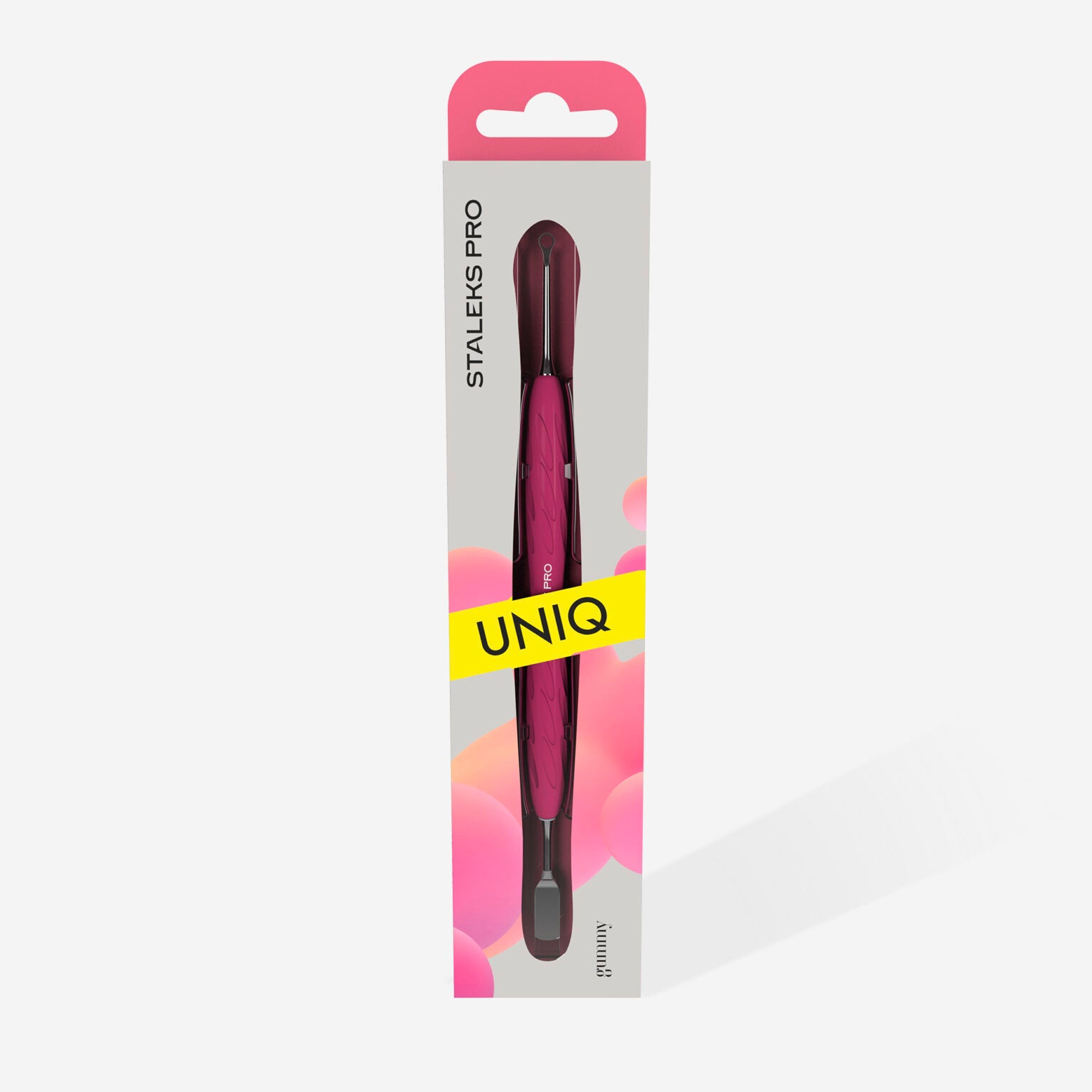 Staleks Manicure Pusher Gummy with Silicone Handle UNIQ 11 TYPE 1 (Straight Flat and Loop Pusher)