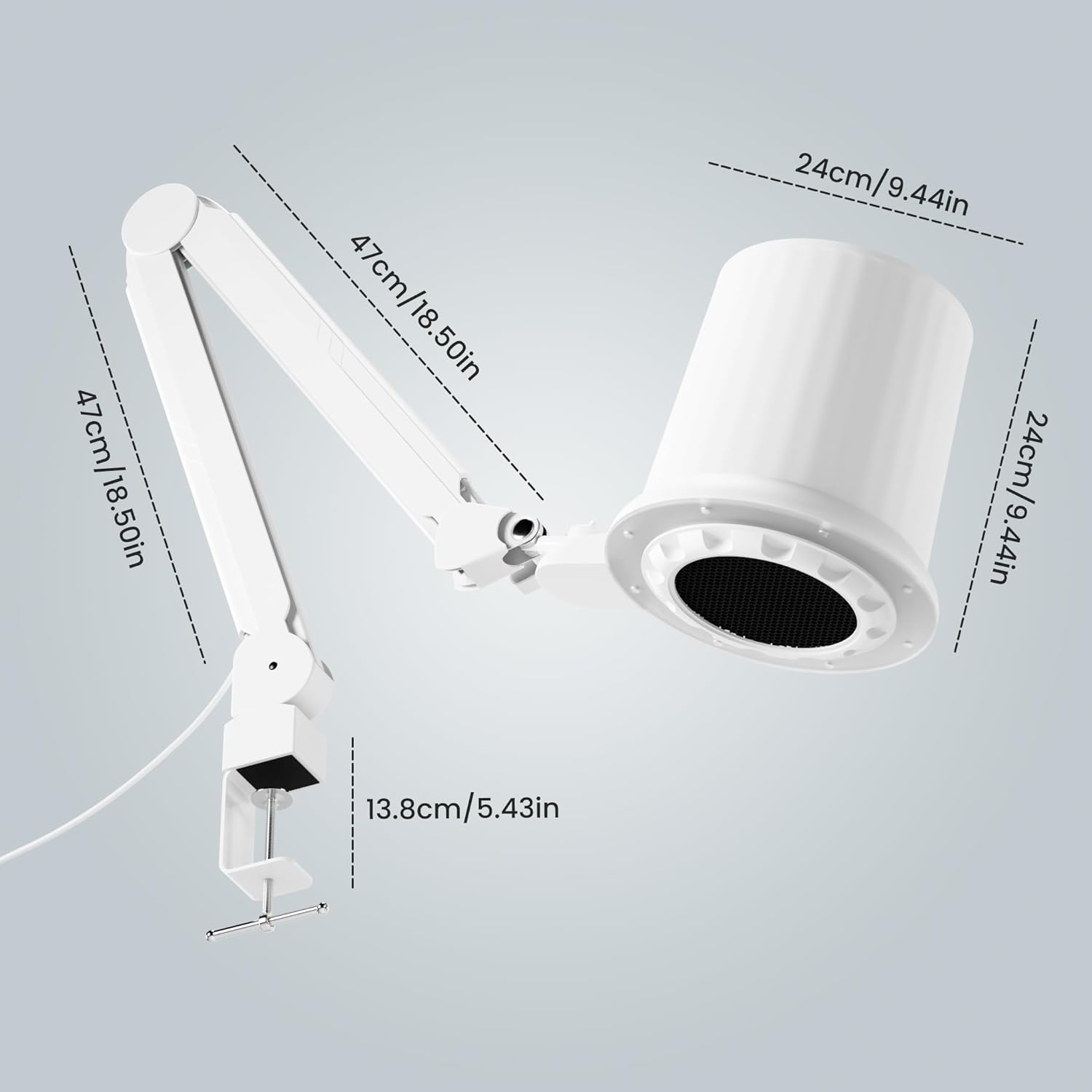 Gelpal 80W Industrial Nail Dust Collector with Adjustable Suction & LED Lighting