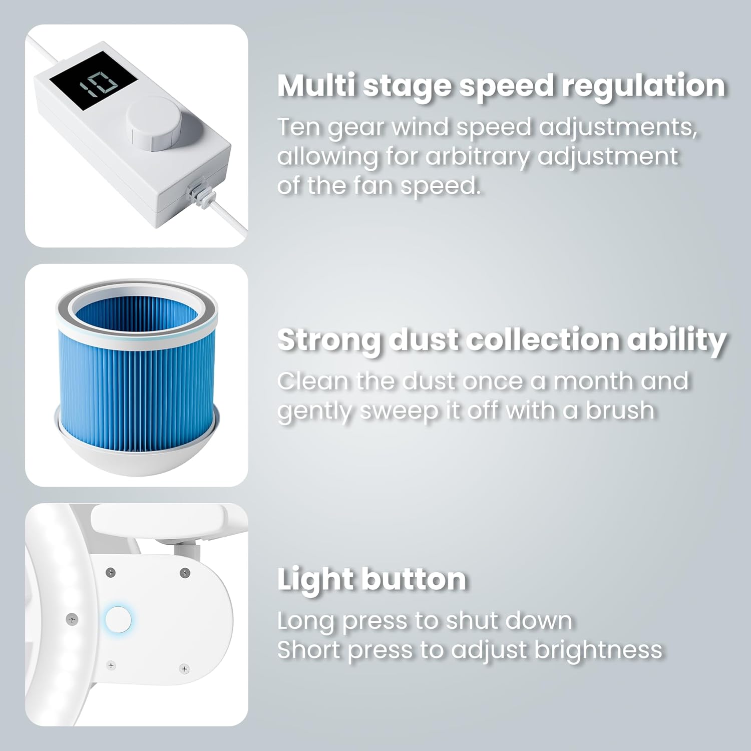 Gelpal 80W Industrial Nail Dust Collector with Adjustable Suction & LED Lighting