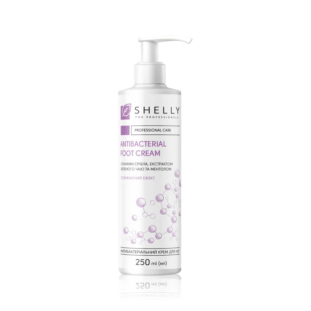Shelly Antibacterial Foot Cream with Silver Ions, Green Tea Extract & Menthol 250 ml