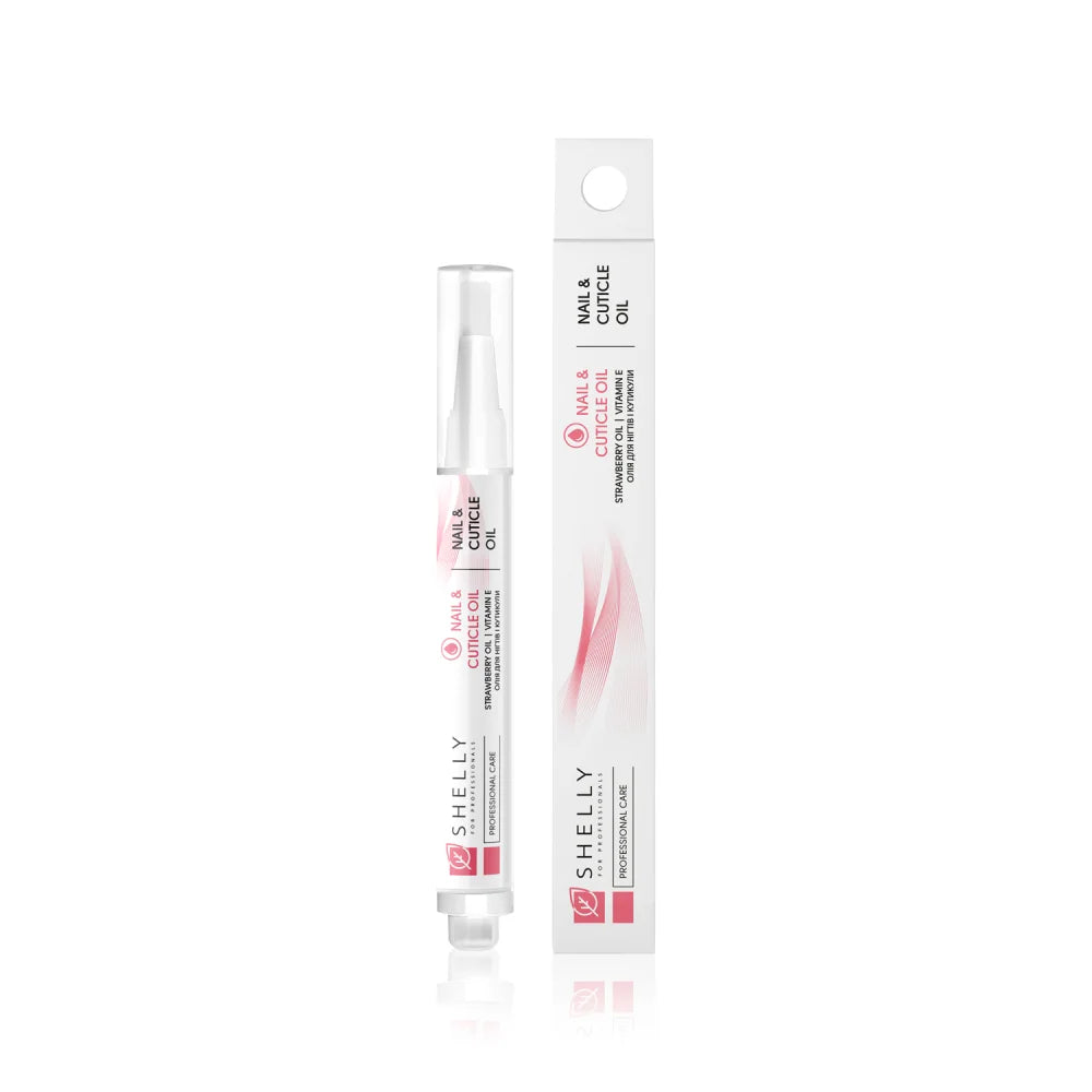 Cuticle & Nail Oil with Strawberry Extract and Vitamin E Shelly 3 ml – Nourishing & Strengthening, For Home & Salon Use