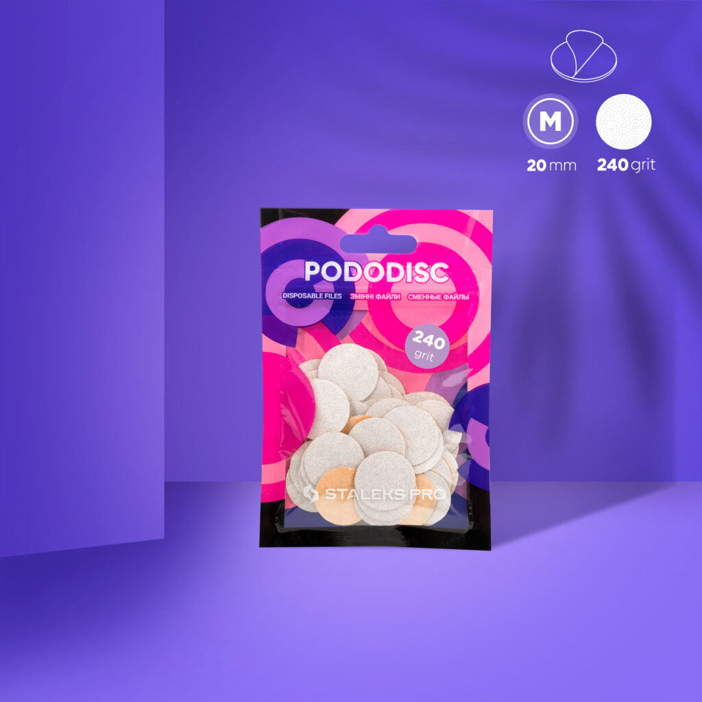 Staleks Disposable White Files for PODODISC M EXPERT 240 Grit (50 pcs, 20 mm)